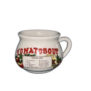 VTG 1970s Tomato Soup Recipe Mug - Retro Collectible Cup Bowl Kitchen Kitsch